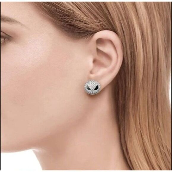 New! Nightmare Before Christmas Jack Skellington Rhinestone Earrings, Nickel Fre - Picture 2 of 3